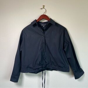 Gracia Cropped Boxy Shirt With String Hem NWOT